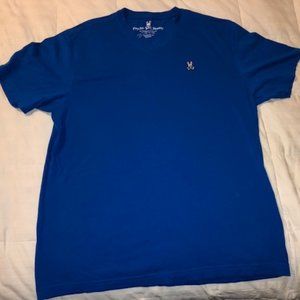 Psycho Bunny Mens Classic V neck  Blue sz 7 NWOT